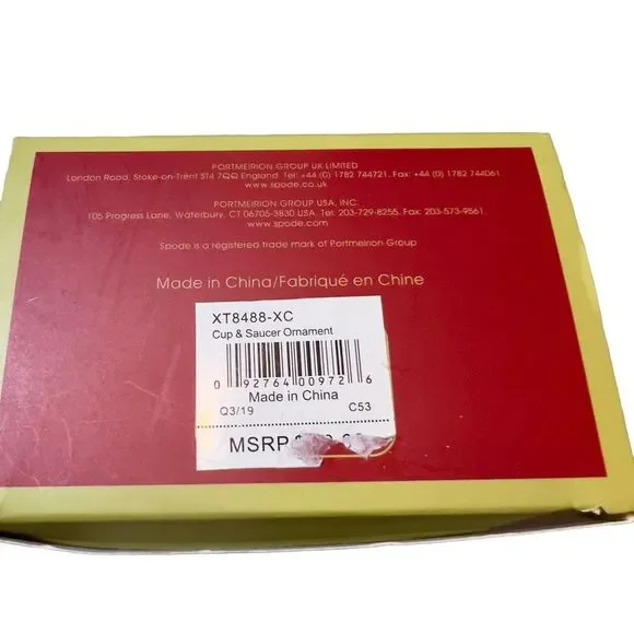 Vintage Spode Tea Cup‎ Christmas Tree Ornament with Original Box NIB - Picture 8 of 8